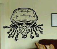 Dabbledown Decals Rasta Skull Wall Vinyl Decal Sticker Art Graphic Sticker Sugar Skull Sugarskull