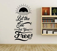 Let The Sea Set You Free Quote Wall Vinyl Decal Sticker Art Graphic