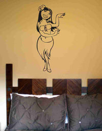 Hula Girl Version 101 Decal Sticker Wall Vinyl Art Graphic Hawaii Luau Party Hawaiian