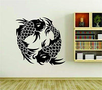 Koi Fish Version DD108 Asian Asia Vinyl Wall Decal Sticker Car Window Truck Decals Stickers ES2tribal031BW 27x28