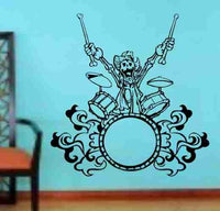 Dabbledown Decals Skeleton Version 104 Drummer Drums Wall Vinyl Decal Sticker Art Graphic Sticker Sugar Skull Sugarskull