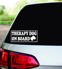 Dabbledown Therapy Dog On Board Funny Car Auto Vinyl Decal Sticker Art Graphic Sticker