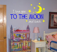 I Love YOU to the Moon and Back Decal Sticker Wall Baby Children Boy Girl