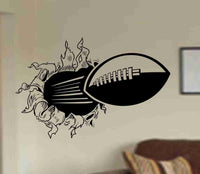 Dabbledown Version 2000 Football Ripping Bursting Through Wall Vinyl Wall Decal Sticker Art Sports Kid Children Ball Nursery Boy Teen Sticker Wall Mural Art Graphic Sports Teen Kid Nursery