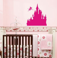 Princess Castle with Fairy Wall Decal Sticker Girl Nursery Fairytale Dream Queen Room