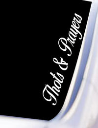 Dabbledown THOTS & Prayers D101 Car Truck Window Windshield Lettering Quote Decal Sticker Decals Stickers JDM Automobile