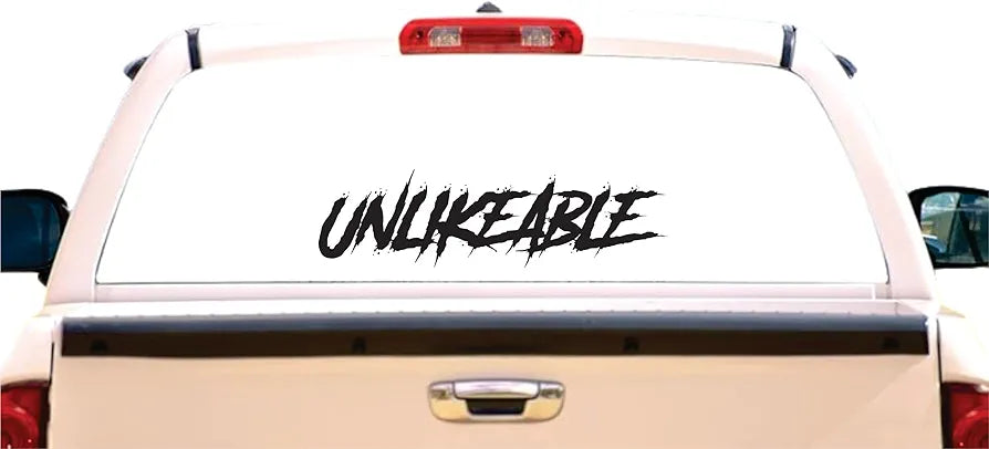 Dabbledown Unlikeable dd103 Car Truck Window Windshield Lettering Decal Sticker Decals Stickers JDM Automobile Red or Black 