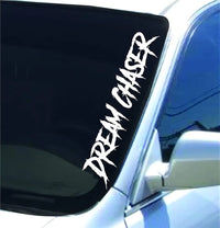 Dabbledown Dream Chaser Version White DD202 Lowrider Car Truck Window Windshield Lettering Decal Sticker Decals Stickers Drift Dub Lowered JDM Fresh Detailed Stance Fitment 4x4 