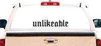 Dabbledown Unlikeable dd102 Car Truck Window Windshield Lettering Decal Sticker Decals Stickers JDM Automobile Red or Black 