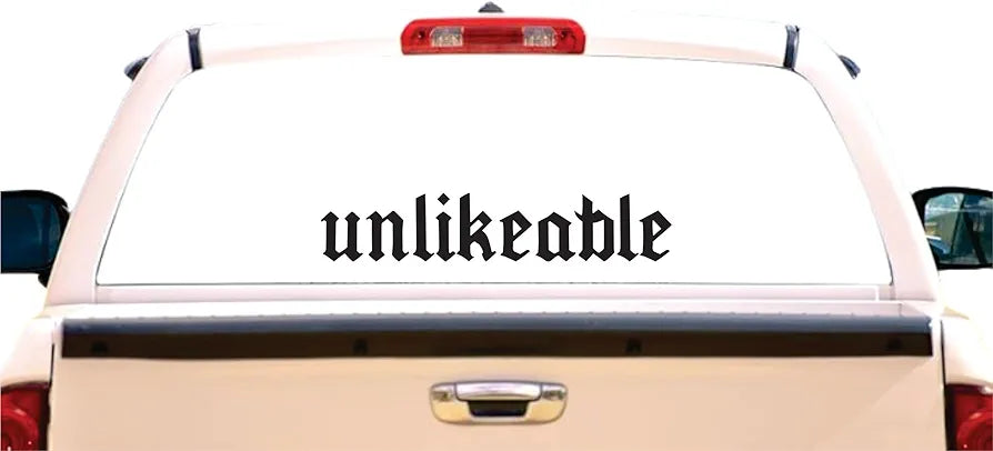 Dabbledown Unlikeable dd102 Car Truck Window Windshield Lettering Decal Sticker Decals Stickers JDM Automobile Red or Black 
