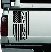 Dabbledown Veteran Vietnam Distressed Grunge American USA US Flag Truck Tailgate Vinyl Sticker Compatible with Most Trucks Military Trump Army USAF USMC US Navy 11" x 20" 