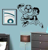 Dabbledown Boy Kicking Soccer Ball Vinyl Decal Sticker Wall Art Graphic Kids Room Sports Nursery Wall Vinyl Wall Decal Sticker Art Sports Kid Children Ball Nursery Boy Teen Homerun