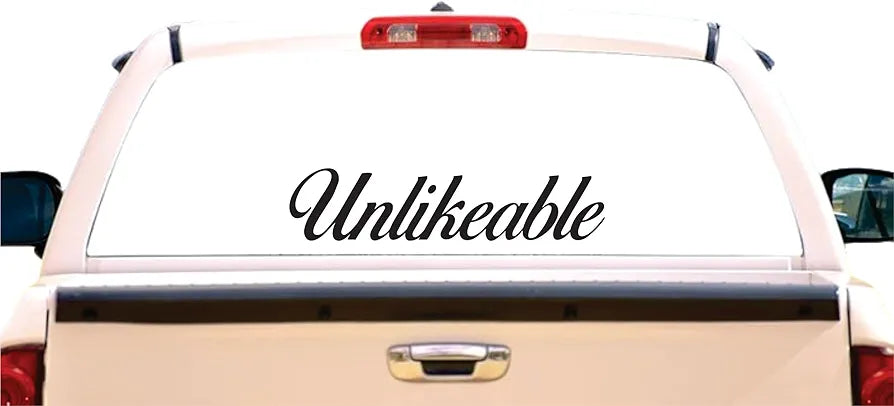 Dabbledown Unlikeable dd101 Car Truck Window Windshield Lettering Decal Sticker Decals Stickers JDM Automobile Red or Black 