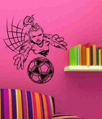 Girl Soccer Goalie Player Vinyl Decal Sticker Wall Art Graphic Kids Room Sports Nursery Wall Vinyl Wall Decal Sticker Art Sports Kid Children Ball Nursery Boy Teen Homerun