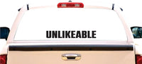 Dabbledown Unlikeable dd105 Car Truck Window Windshield Lettering Decal Sticker Decals Stickers JDM Automobile Red or Black 