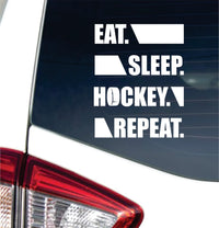 Dabbledown Eat Sleet Hockey Repeat 5x6 Car Truck Window Windshield Lettering Quote Decal Sticker Decals Stickers JDM Automobile Sports Ice Hockey Street Hockey