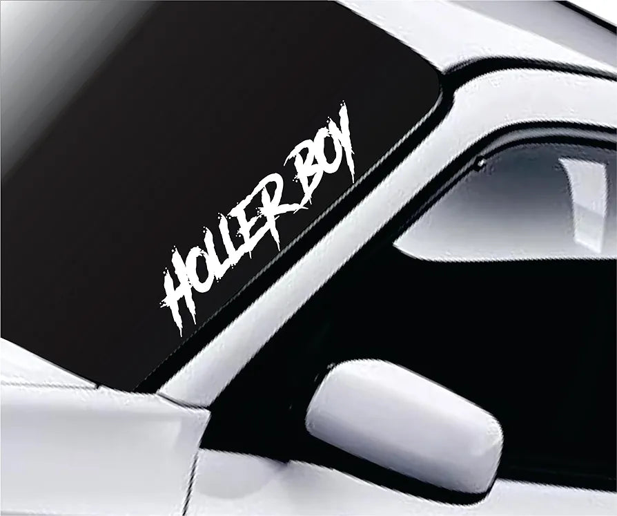 Dabbledown Holler Boy dd103 Car Truck Window Windshield Lettering Quote Decal Sticker Decals Stickers JDM Automobile 