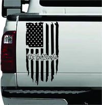 Dabbledown We The People Distressed Grunge American USA US Flag Truck Tailgate Vinyl Sticker Compatible with Most Trucks Military Trump Army USAF USMC US Navy 11" x 20" 