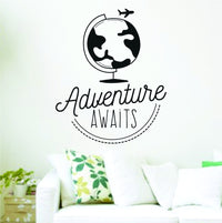 Dabbledown Decals Adventure Awaits with Globe Decal Sticker Wall Boy Girl Teen Child