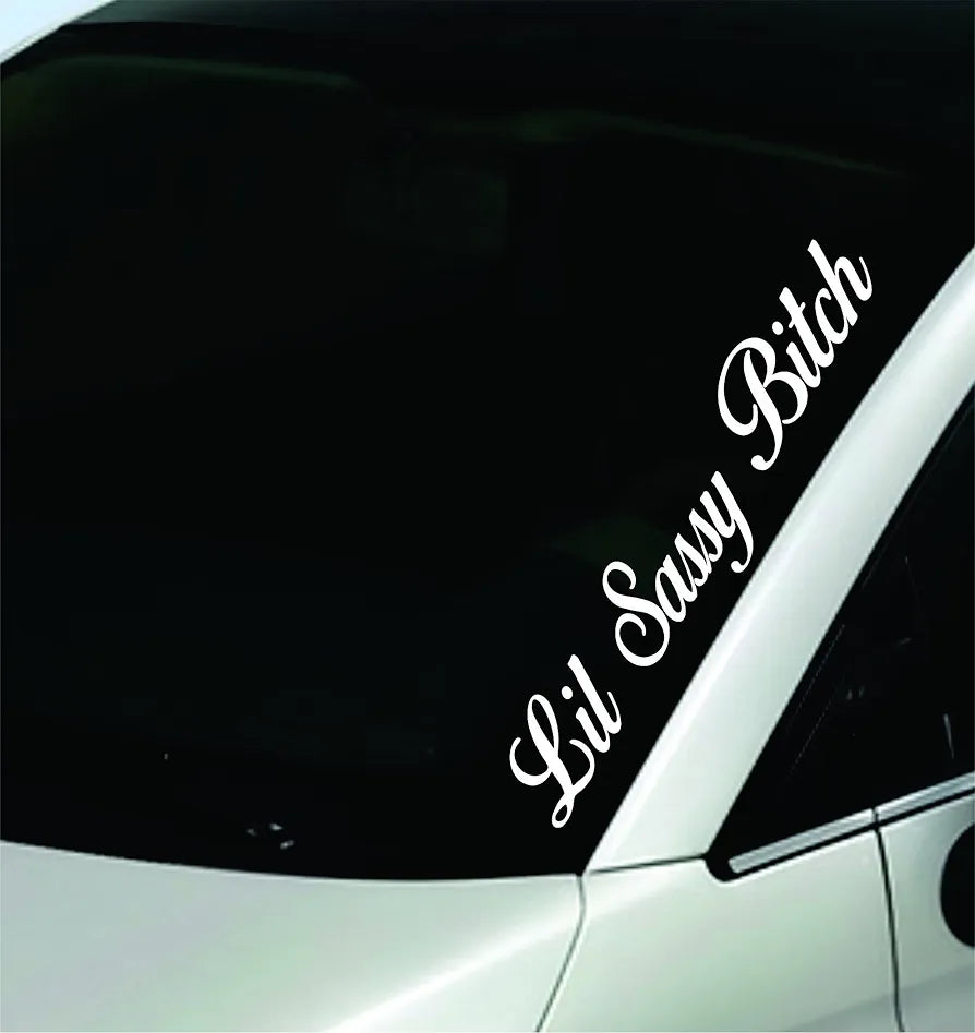 Dabbledown Decals Lil Sassy Bitch Large Version Car Window Windshield Banner Lettering Decal Sticker Decals Stickers Girl JDM Drift