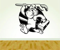 Dabbledown Handyman Monkey Carpenter Plumber Worker Business Logo Vinyl Decal Sticker Wall Boy Girl Foodtruck02OCC4 23x28