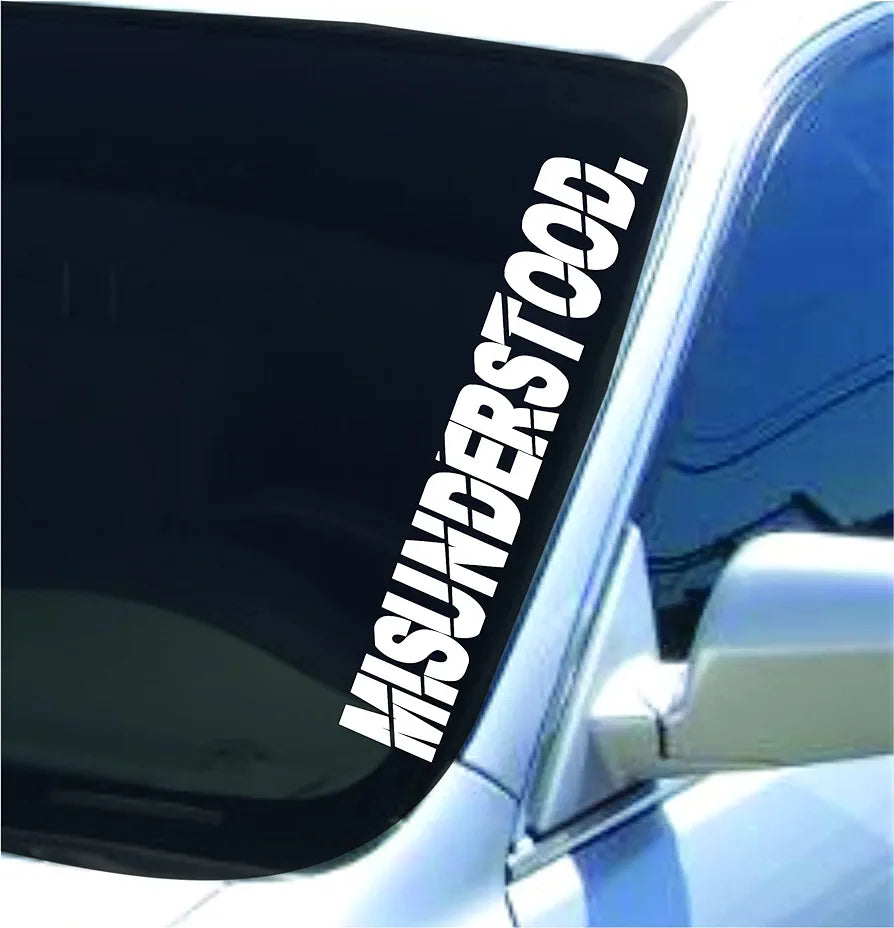 Dabbledown Misunderstood DD102 Lowrider Car Truck Window Windshield Lettering Decal Sticker Decals Stickers Drift Dub Lowered JDM Fresh Detailed Stance Fitment 4x4