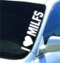 Dabbledown I Love Milfs Lowrider Car Truck Window Windshield Lettering Decal Sticker Decals Stickers Drift Dub Lowered JDM Fresh Detailed Stance Fitment 4x4