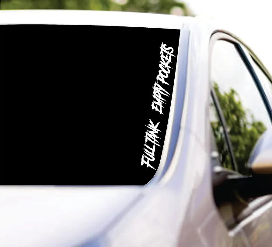 Dabbledown Large Full Tank Empty Pockets DD101 Car Truck Window Windshield Lettering Decal Sticker Decals Stickers JDM Automobile 