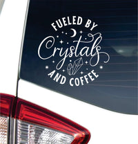 Dabbledown Fueled by Crystals and Coffee Car Truck Window Windshield Lettering Quote Decal Sticker Decals Stickers JDM Automobile