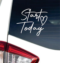 Dabbledown Start Today Car Truck Window Windshield Lettering Quote Decal Sticker Decals Stickers JDM Automobile 