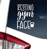 Dabbledown Resting Gym Face 4x6 Car Truck Window Windshield Lettering Quote Decal Sticker Decals Stickers JDM Automobile 