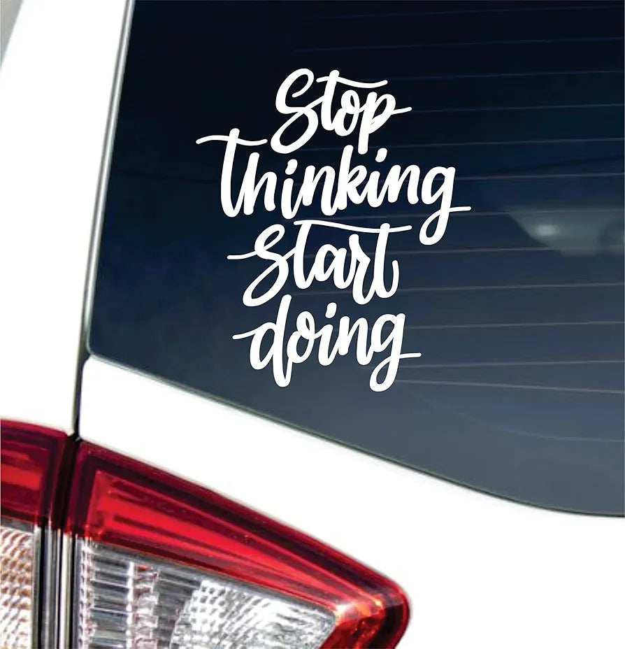 Dabbledown Stop Thinking Start Doing Car Truck Window Windshield Lettering Quote Decal Sticker Decals Stickers JDM Automobile 