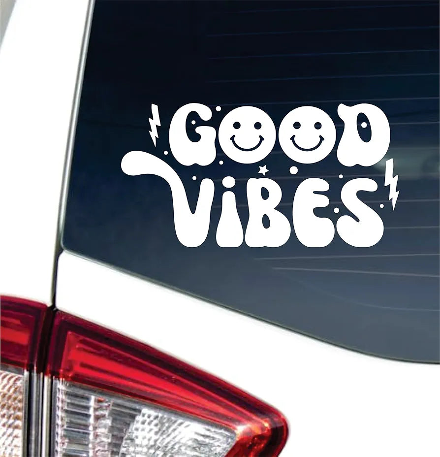 Dabbledown Good Vibes Car Truck Window Windshield Lettering Quote Decal Sticker Decals Stickers JDM Automobile 