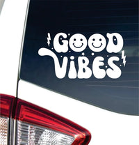 Dabbledown Good Vibes Car Truck Window Windshield Lettering Quote Decal Sticker Decals Stickers JDM Automobile 