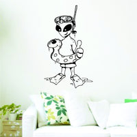 Dabbledown Decals Alien Swimming Decal Sticker Wall Boy Girl Teen Child alien1