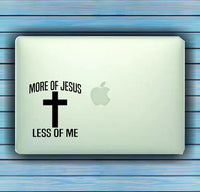 Dabbledown Decals More of Jesus - Less of Me Large Small Laptop Version Car Window Windshield Banner Lettering Decal Sticker Decals Stickers Girl JDM Drift