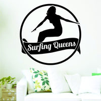 Dabbledown Decals Surfing Queen Surf Surfboard Decal Sticker Wall Boy Girl Teen Child