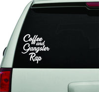 Dabbledown Decals Coffee and Gangster Rap White Version Car Window Windshield Lettering Decal Sticker Decals Stickers Girl JDM Drift