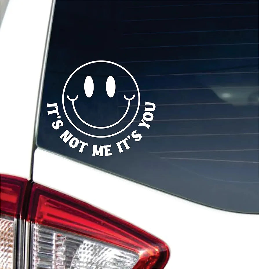 Dabbledown It's Not Me It's You Smiley Face 5x6 Car Truck Window Windshield Lettering Quote Decal Sticker Decals Stickers JDM Automobile