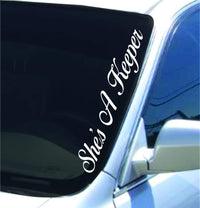 Dabbledown She's A Keeper Version DD101 Lowrider Car Truck Window Windshield Lettering Decal Sticker Decals Stickers Drift Dub Lowered JDM Fresh Detailed Stance Fitment 4x4
