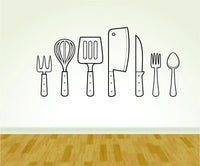 Food Utensils Kitchen Restaurant Food Service Business Logo Vinyl Decal Sticker Wall Boy Girl FoodService02OCC4 14x28