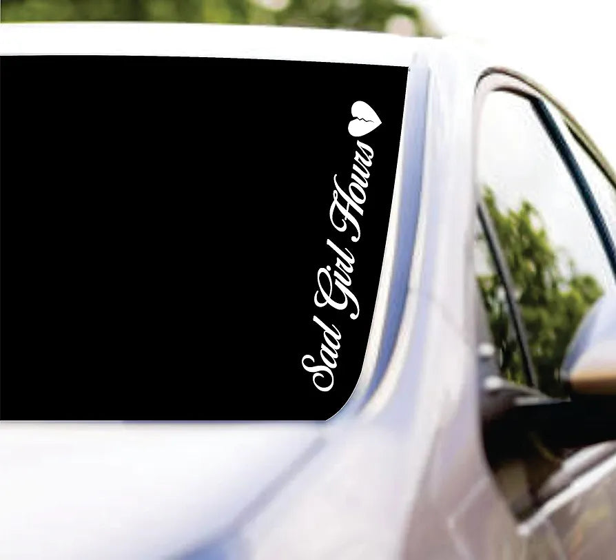 Dabbledown Sad Girl Hours DD101 Car Truck Window Windshield Lettering Decal Sticker Decals Stickers JDM Automobile 