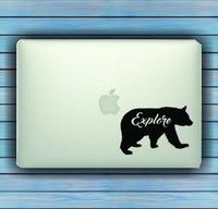 Dabbledown Decals Bear Explore Small Laptop Version Car Window Windshield Banner Lettering Decal Sticker Decals Stickers Girl JDM Drift