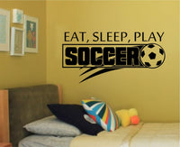 Eat Sleep Play Soccer World Cup Special Vinyl Wall Decal Sticker Art Sports Kid Children Ball Nursery Boy Teen