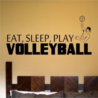 Eat Sleep Play Boy's Volleyball Vinyl Wall Decal Sticker Art Sports Kid Children Ball Nursery Boy Teen Ball Nursery Boy Teen