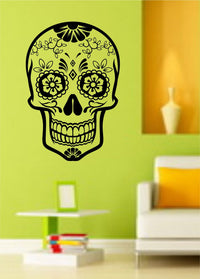 Dabbledown Decals Sugarskull Version 13 Wall Vinyl Decal Sticker Art Graphic Sticker Sugar Skull