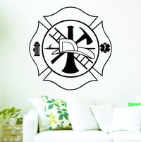 Dabbledown Decals Fire Dept. Crest Fireman Firefighter Decal Sticker Wall Boy Girl Teen Child ESadgirls004bw