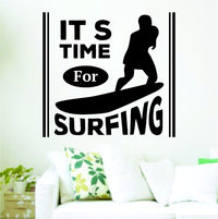 Dabbledown Decals It's Time For Surfing Surf Surfboard Decal Sticker Wall Boy Girl Teen Child