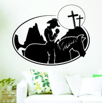 Dabbledown Decals Cowbow on Horse Praying Decal Sticker Wall Boy Girl Teen Child BIGFOOT1