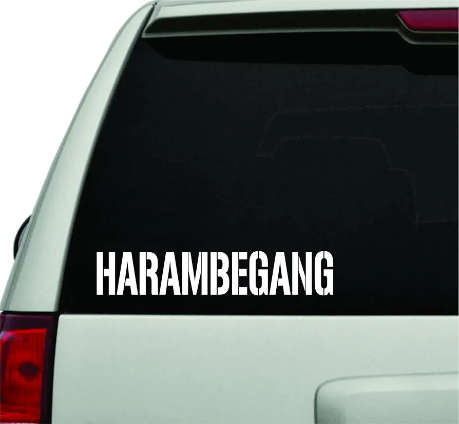 Dabbledown Decals Harambe Gang Small Version Car Window Windshield Lettering Decal Sticker Decals Stickers Girl JDM Drift